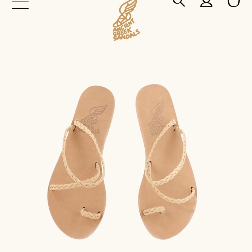 Ancient Greek Sandals, Eleufteria style in nude, size 38